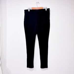 SUZY SHIER Black Textured Velvet Diamond Skinny Pants | Large *